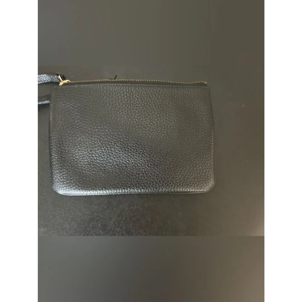 kate spade Black Pebbled Leather Wristlet with Tassel